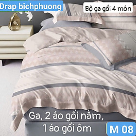 Bộ drap gối Tencel vải Hàn Quốc , đỉnh cao mát , mềm mại { drap và 3 áo gối