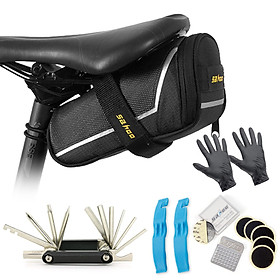 Bộ dụng cụ sửa chữa xe đạp đa chức năng kèm đôi găng tay silicone và túi đựng-Size Công cụ 12 trong 1