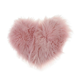Heart Shaped Love Area Rug  Shaggy Carpet Mat for Bedroom Pink 40x50cm