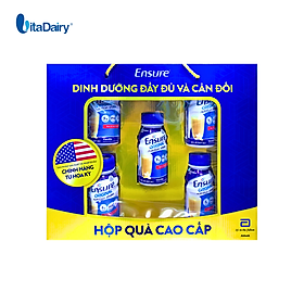 Hộp Quà Cao Cấp Sữa Nước Abbott Ensure Liquid Vanilla 237ml - Bộ 5 Chai