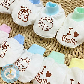 Set Bao tay bao chân cotton cho bé sơ sinh nhiều mẫu - Hiệu Mintuu