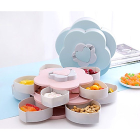 Mua Hộp Đựng Bánh Mứt 2 Tầng Hình Hoa Xoay Siêu Cute Màu Xanh Blue