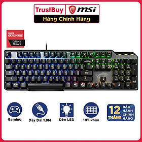 Mua Bàn Phím Gaming Cơ MSI Vigor GK50 Kailh Blue Đèn LED RGB  Dây Cắm USB Dài 1.8M - Hàng Chính Hãng