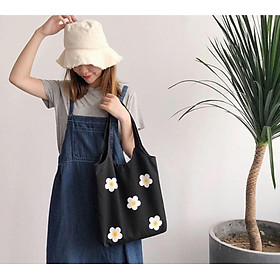 Túi tote vải bố đựng đồ canvas đeo vai phong cách Hàn Quốc
