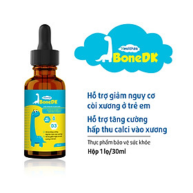 Siro Healthza BoneDK bổ sung Vitamin D3, K2(MK7) dạng nhỏ giọt hộp 1 lọ/30ml