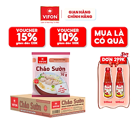 Thùng 50 Cháo Sườn VIFON có Gói Thịt Thật 27gr  (70g / Gói)