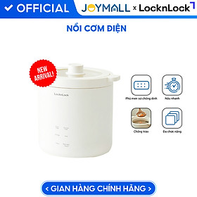 Nồi cơm điện mini 0.6L Bianco LocknLock EJR314IVY, Hàng chính hãng, Đa chức năng, Phủ men sứ, Nấu nhanh - JoyMall