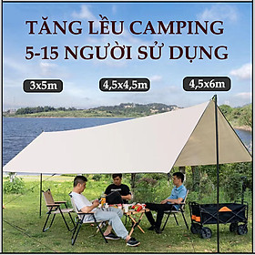 Bạt cắm trại campout tăng bạt mái che du lịch dã ngoại đồ cắm trại chống thấm nóng vải nhẹ camping