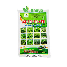 Phân bón lá NASAGO3 NPK 33-11-11+TE 50gr Xanh và To Lá
