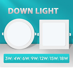 Đèn LED âm trần siêu mỏng 3W 6W 9W 12W 15W 18W tùy chọn tiện lợi
