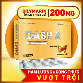 Thực phẩm chức năng - BỔ GAN; DASH X, SYLIMARIN 40% 200MG (500mg Milk Thistle extract); chỉ uống  1 VIÊN/NGÀY; Hỗ trợ : bổ gan, giải độc gan, phục hồi chức năng gan (10 Viên/Hộp)