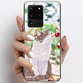 Ốp lưng cho Samsung Galaxy S20 Ultra nhựa TPU mẫu Mèo trắng