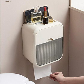 Toilet Tissue Storage Box Wall Mounted Toilet Paper Holder Self Paste Facial Tissue Holder Case Bathroom Roll Paper Box for Home Bedroom