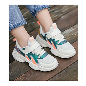 Giày thể thao trẻ em nam nữ dệt kim giày lưới phong cách Hàn Quốc H9580 - Trắng