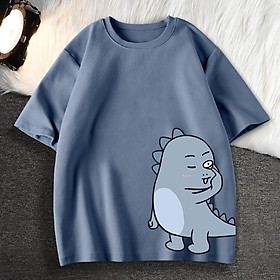 Áo thun nam Nữ Khủng Long In Ngắn Tay Áo phông Nữ Màu đen Thời trang dạo phố