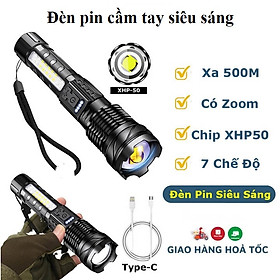 Mua Đèn pin siêu sáng cầm tay A76 đa chức năng  chiếu xa 500m  vỏ bằng hợp kim chắc chắn  chống nước tốt.Pin Trâu. BH 12T
