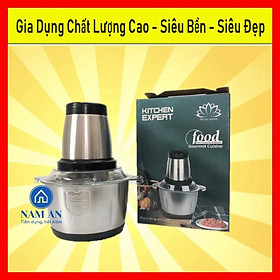 Máy Xay Thịt Xay Tỏi Ớt, Xay Rau Củ Quả, Cối Inox 4 Lưỡi Đa Năng, Công suất 250W, Dung tích 2L