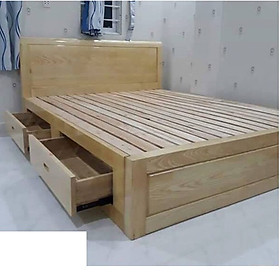 Giường ngủ gỗ sồi ngăn kéo vạt thường