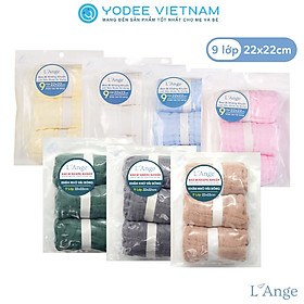 L Ange Khăn sữa Khăn lót đầu Khăn lau mặt Khăn yếm vải bông 9 lớp 22x22cm