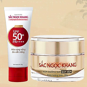 Combo chăm sóc da ngày và đêm  Kem dưỡng ẩm 30g + Chống nắng 50g SPF 50