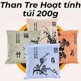 Túi Than Tre Hoạt Tính 200g, Hút Ẩm, Khử Mùi, Khử Độc Không Khí