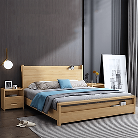 Giường ngủ gỗ sồi cho gia đình chất lượng cao