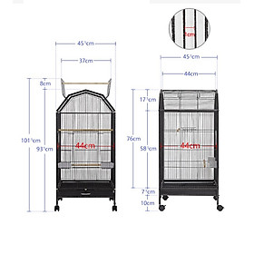 1 lồng T2 cao cấp nhập khẩu 44*44*92 dùng nuôi yến phụng, lovebird, cockateil, green check, sun, monk, ring, lory, caique (thép sơn tĩnh điện)