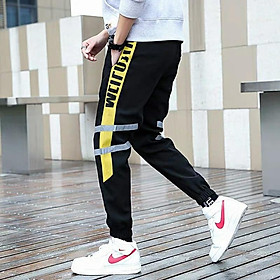 Quần Jogger thể thao Hiphop Nam Nữ phối 4 vạch Phản Quang