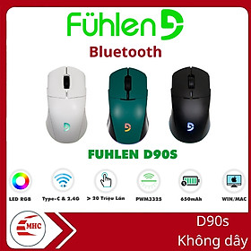 Mua Chuột Gaming Bluetooth và Wireles Fuhlen D90S V3 RGB  DPI 10000  sạc Pin 650mAh  có App- Hàng chính hãng