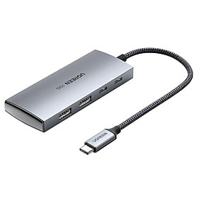 Ugreen 30758 10G 20CM Màu Xám Bộ chuyển USB-C sang 2 × USB 3.1 + 2 × USB-C 3.1 gen2 CM480 hàng chính hãng
