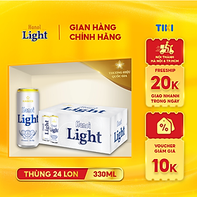 Bia Hanoi Light - Thùng 24 lon 330ml