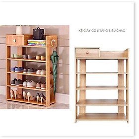 Mua Kệ Gỗ Để Giày Dép 5 Tầng Có Ngăn Kéo Tiện Lợi