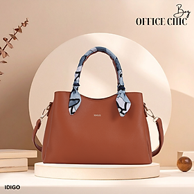 Túi Xách Nữ Công Sở Sang Chảnh IDIGO FB2-5055, Túi Đeo Chéo Thời Trang Phối Khăn Lụa Đi Tiệc Cao Cấp