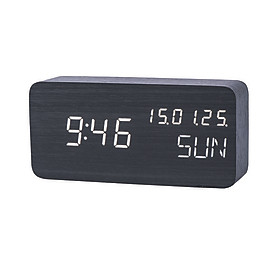 Đồng hồ báo thức điện tử vỏ gỗ