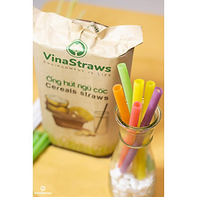 Ống hút gạo ( Ống hút gạo Rice straws Túi 100 ống hút sinh tố nhiều màu)