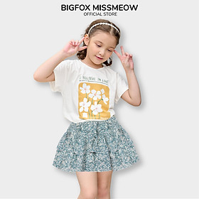 Chân váy bé gái mùa hè Bigfox Miss Meow size đại, họa tiết hoa nhí dễ thương 2 lớp cỡ 3,6,9,10,11 tuổi 30kg 40kg 1887