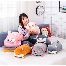 Thú nhồi bông chuột hamster đang yêu - Size từ 50cm đến 90cm - Quà tặng gấu bông chuột hamster làm gối ôm êm mịn cho bé