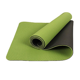 Thảm Tập Yoga chống trượt 2 lớp dày 6mm chất liệu cao su non TPE cao cấp tấm thảm tập gym thể dục tại nhà
