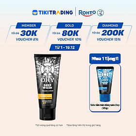 Sữa rửa mặt cho nam Oxy sạch sâu giảm nhờn dạng kem có hạt massage Oxy Deep Wash 100g