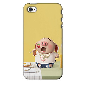 Ốp lưng nhựa cứng nhám dành cho iPhone 4S in hình Heo Dâu