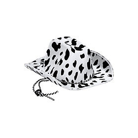 Western Cowboy Party Hat Cap Cow Printed Sturdy Classic Style for All Day Wear