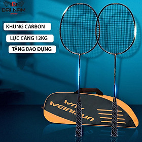 Bộ 2 Vợt Cầu Lông Khung Carbon 710 Lực Căng 12kg (26LBS) Đại Nam Sport + Tặng Túi Đựng Vợt