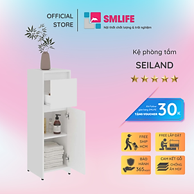 Tủ phòng tắm gỗ hiện đại SMLIFE Seiland  | Gỗ MDF dày 17mm chống ẩm | D30xR30xC95cm