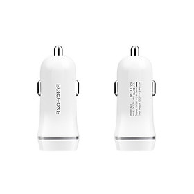 Sạc xe hơi borofone bz2, 2 cổng usb
