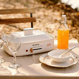 Mua (TNB042) Nồi Lẩu Nướng Đa Năng 3 in 1 PET-RUS - Lẩu  Nướng  Làm Bánh PE2008GR Bảo Hành 12 Tháng