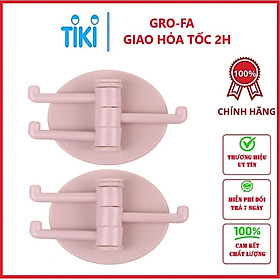 Mua Combo 2 móc dán tường nhà tắm   nhà bếp 3 chấu xoay 180 độ tiện lợi GROFA - Giao màu ngẫu nhiên