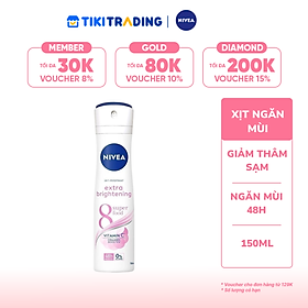 Xịt Ngăn Mùi NIVEA Sáng Mịn Tối Ưu | Giảm Thâm Sạm | Vitamin C (150 ml) - 82967