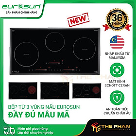Mua Bếp Từ Âm 3 Vùng Nấu EUROSUN EU-TE388Max - Nhập Khẩu Malaysia  Hàng Chính Hãng