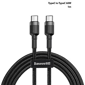 Dây cáp sạc nhanh Type-C dài 2M hiệu Baseus Cafule Type C to Type C PD truyền data tốc độ cao  cho Smartphone / Tablet / Macbook / Laptop Type C Samsung Huawei Oppo Xiaomi Vsmart (3A, 60W, Sạc nhanh PD, Sạc nhanh QC 4.0 Quick Charge) - Hàng nhập khẩu