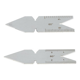 Set Of 2PCS Stainless Steel Center Fish Gauges Inch / Mm Metric, 60 degree angle, tempered with a satin-chrome finish